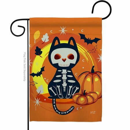 PATIO TRASERO 13 x 18.5 in. Halloween Black Cat Garden Flag with Fall Double-Sided Decorative Vertical Flags PA3910412